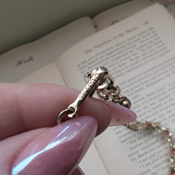 Coro Silver and Amber Floral Necklace - Picture 5 of 10